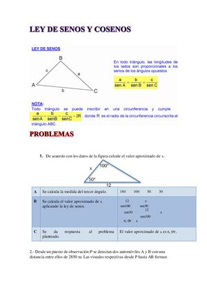 Ley De Senos Y Cosenos