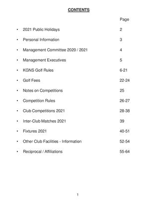 KGNS Golf Fixtures 2021