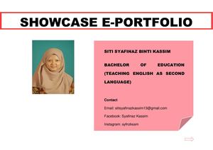 Showcase Portfolio (Siti Syafinaz Kassim)