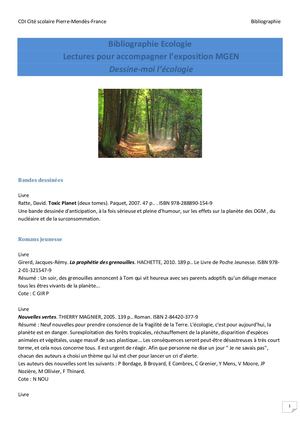 Bibliographie Ecologie