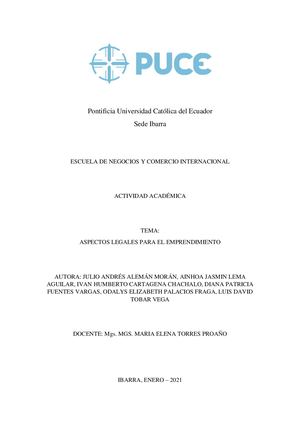 Aspectos legales para el Emprendimiento