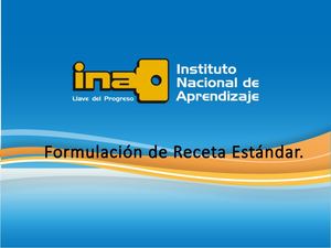 Ppt Formulación De Receta Estándar