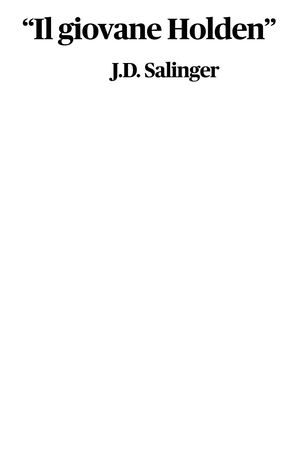 Il giovane holden