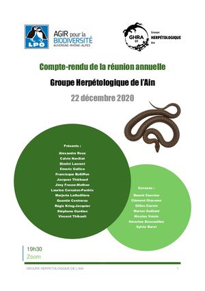 Compte rendu réunion annuelle GHA 2020