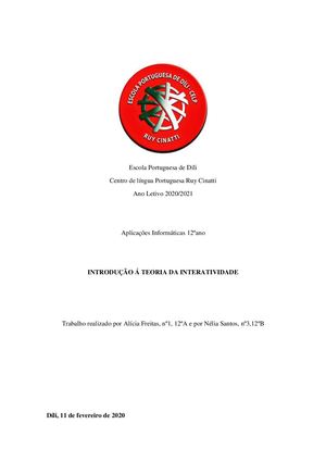 Trabalho De Pesquisa Sobre Atividade Interativa