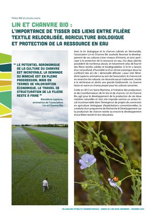 Filière BNI et circuits courts LIN ET CHANVRE BIO