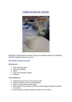 Fabricación de un yogur