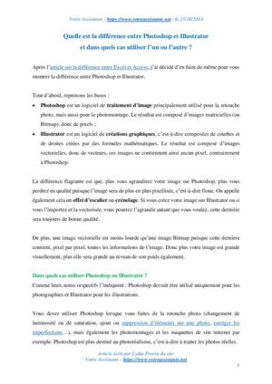 Quelle est la différence entre Photoshop et Illustrator et dans quels cas utiliser l’un ou l’autre ?
