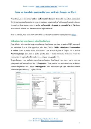 Créer un formulaire personnalisé pour saisir des données sur Excel