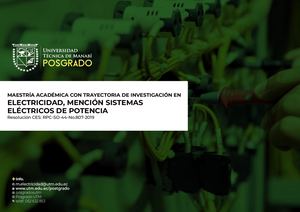 Maestría en Electricidad, Mención Sistemas Eléctricos de Potencias