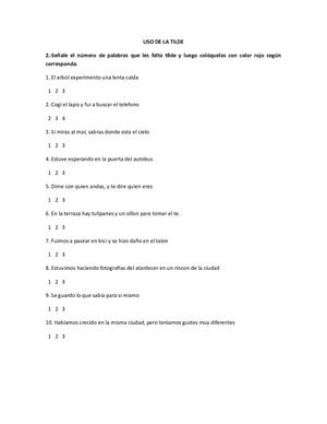 Uso De La Tilde