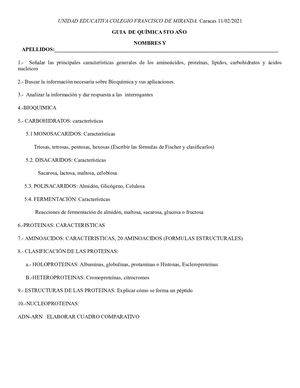 Guia De Quimica 5to Año 2do lapso Prof Nino Sanchez