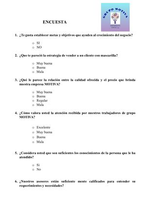 Preguntas Encuesta Grupo Motiva