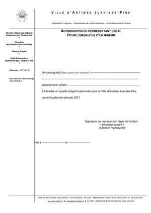 Autorisation Parentale