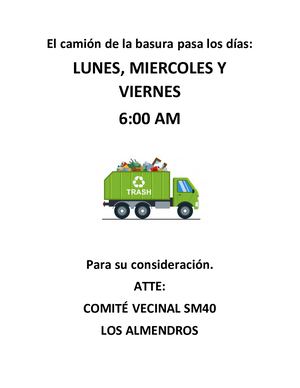El Camión De La Basura Pasa Los Días