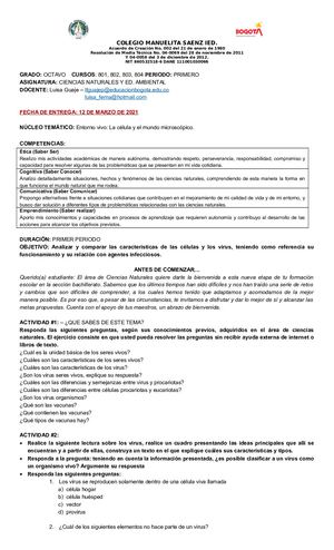 Primer Periodo Grado 8