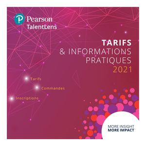 Catalogue Pearson TalentLens Tarifs Infos Pratiques 2021