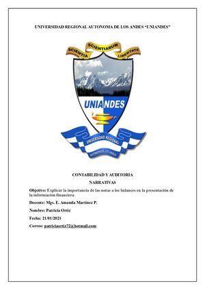 Importancia De Las Notas A Los Balances