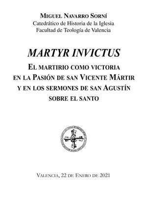 El Martirio como victoria en la Pasión de San Vicente Mártir