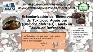 Estandarizacion Del Bioensayo De Toxicidad Aguda Con Diplodon Chilensis Usando Un Toxico De Referencia