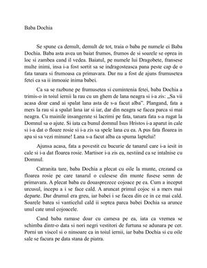 Legenda Babei Dochia