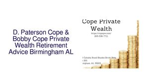 D. Paterson Cope & Bobby Cope Private Wealth Retirement Advice Birmingham AL