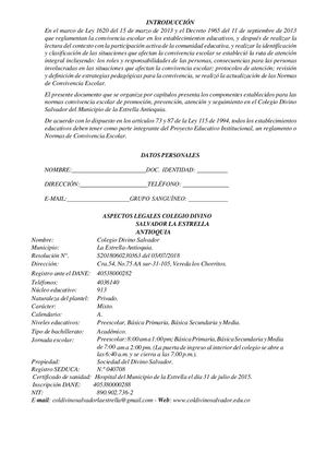 Normas Convivencia Escolar Cds