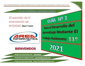 Guia De Aprendizaje Autonomo Pro Nº 1 11º