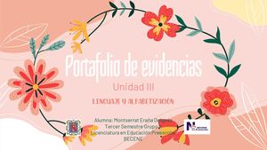 Portafolio De Evidencias Lenguaje y Alfabetización Tercera Unidad