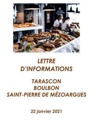 Lettre Info Tarascon Boulbon St Pierre De Mézoargues Du 22 Janvier 2021