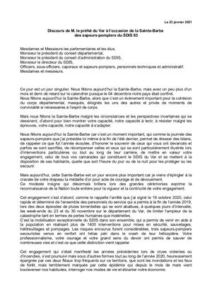 Discours Sainte Barbe