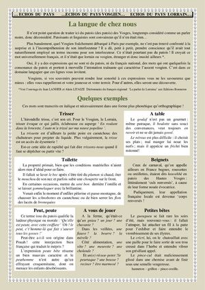 La Langue De Chez Nous