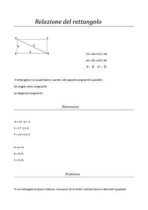 Relazione Del Rettangolo