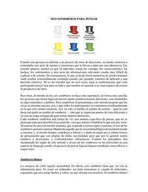 Sombreros Para Pensar