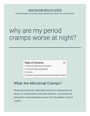 Why Are My Period Cramps Worse At Night?