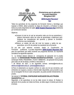 1 Orientaciones Para La Aplicación De Prueba Diagnóstica Bilingüismo 2021