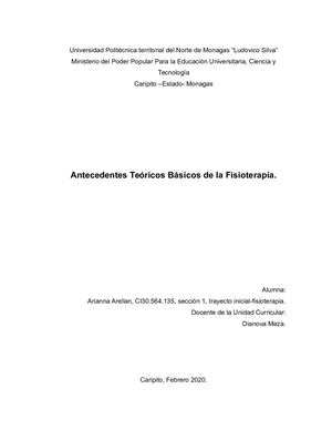Antecedentes Teoricos Basicos En La Fisioterapia