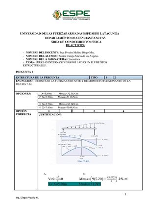 Ejercicios Fuerzas Internas Desarrolladas En Elementos Estructurales