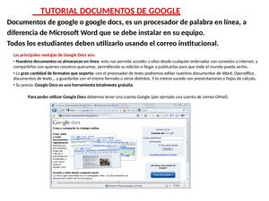 Tutorial Del Uso De Documentos De Google Convertido