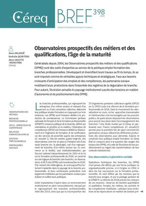 Observatoires Prospectifs Des Métiers Et Des