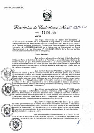 Rc 025 2021 Cg Modifican Artículos De La Auditoría De Cumplimiento Y Auditoría Financiera