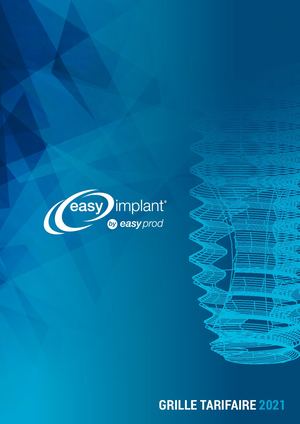 Tarifs Easy Implant 2021