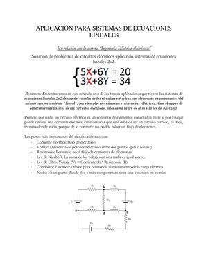 Investigación Sistema De Ecuaciones Lineales
