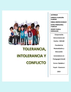 Tolerancia, Intolerancia Y Conflicto