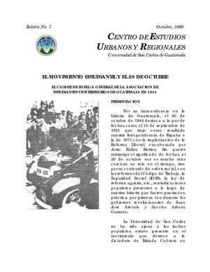 EL MOVIMIENTO ESTUDIANTIL Y EL 20 DE OCTUBRE EL COMITE DE HUELGA GENERAL DE LA ASOCIACION DE ESTUDIANTES UNIVERSITARIOS DE GUATEMALA EN 1944