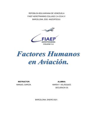 Factores Humanos en Aviación
