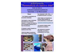 Concurso De Fotografía: "Matemáticas en nuestra vida" 13-14