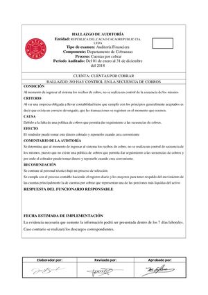 Hallazgo De Auditoria
