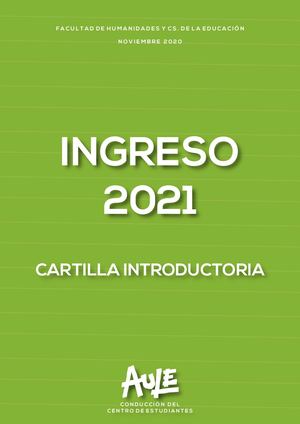 Cartilla Introductoria Ingreso 2021 - FaHCE UNLP