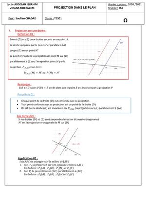 Projection Dans Le Plan